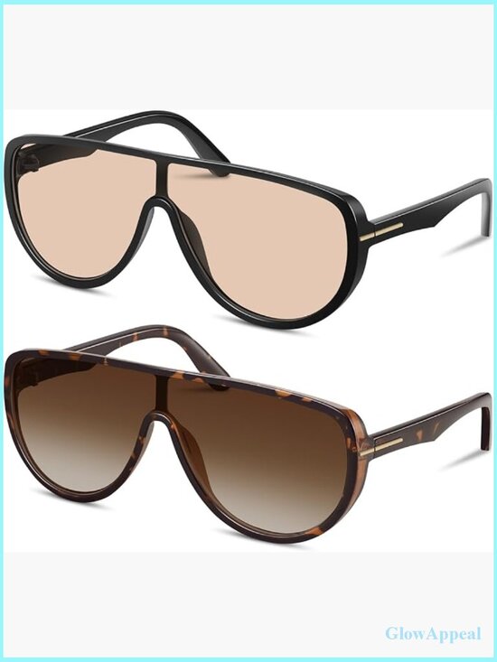 Oversized Retro Aviator Sunglasses Unisex 70s Vintage Large Frame main image 7